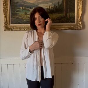 Aritzia WILFRED delicate blouse || Elegant White Women's Top